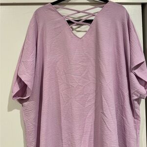 Cato Lavender Crisscross Back Women's Top